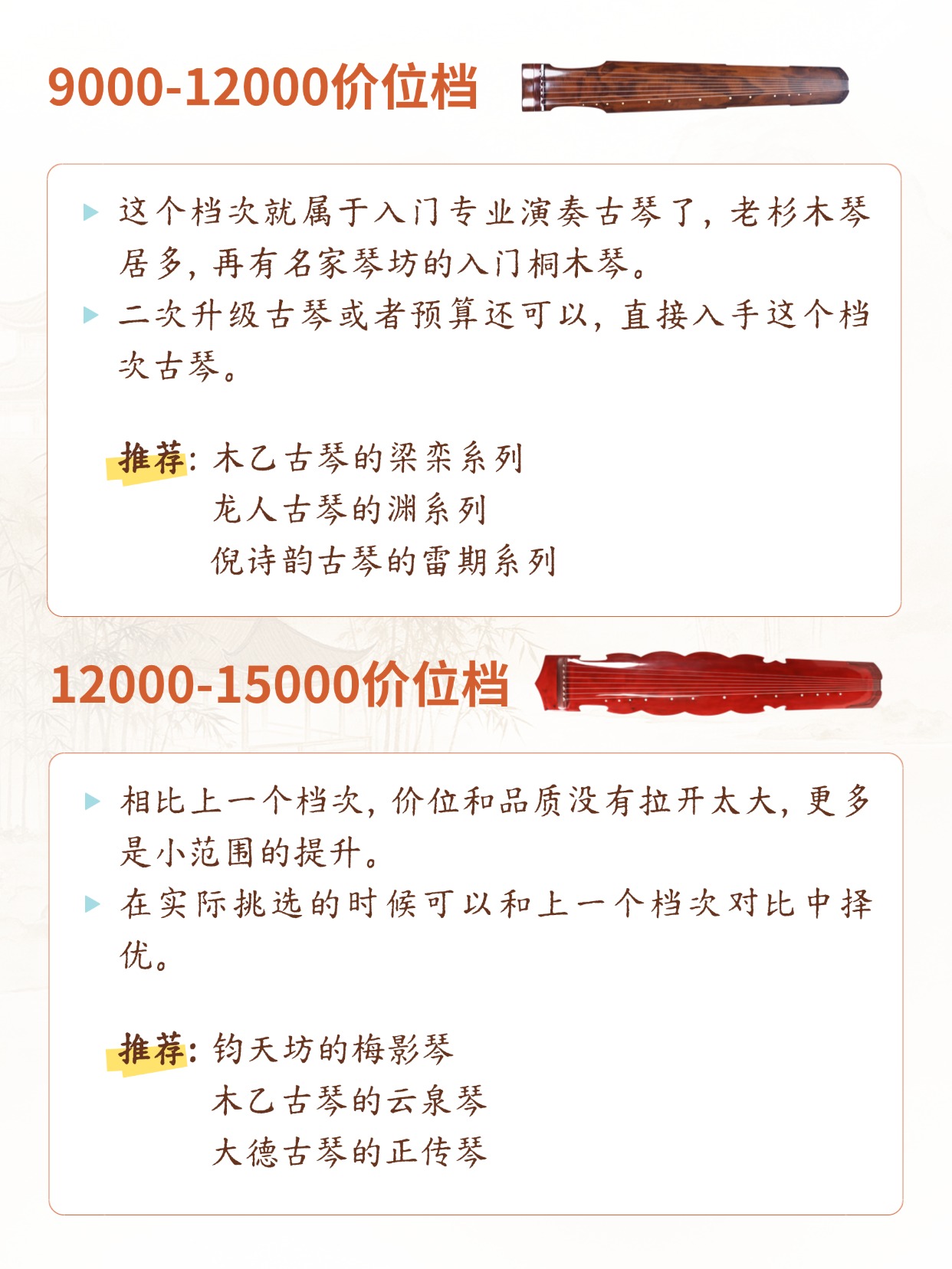 初学者买什么古琴，不同价位热选盘点！